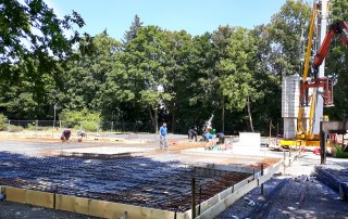Ansicht des Fundaments der Baustelle des Wohnahauses Gnadental der Lebenshilfe Neuss.