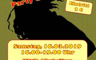Plakat für eine U-16 Party der Lebenshilfe Neuss.