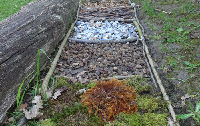 Ein fertig gestellter Barfuß-Pfad.