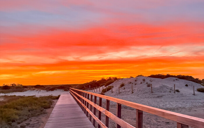 Ein Bild vom Sonnenuntergang am Strand